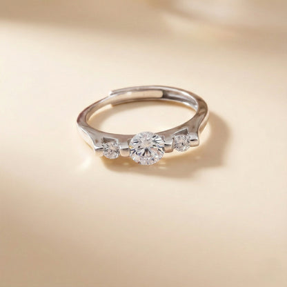 Diamond ring on a beige background
