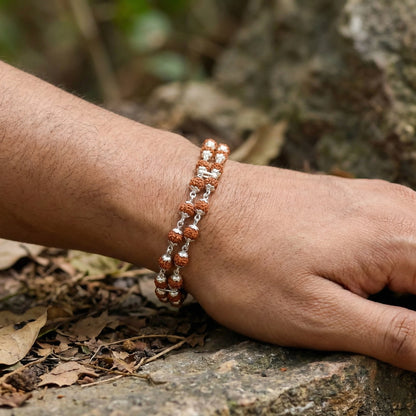 Bracelet on a wrist with a natural background
