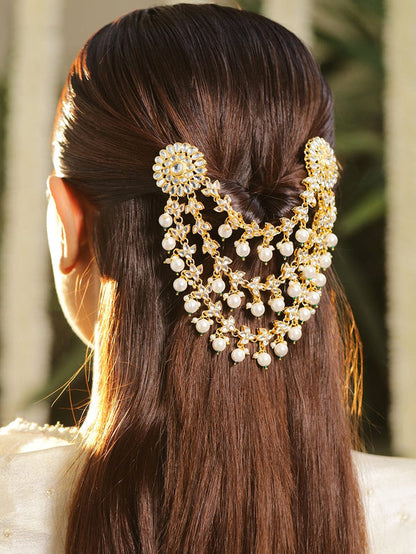 Captivating Tradition Kundan Hair Brooch