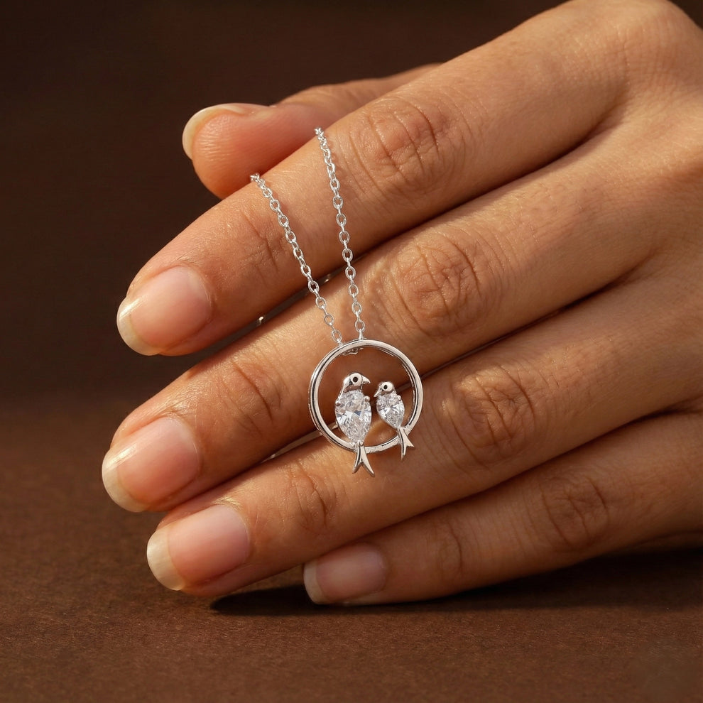 Silver Love Birds Pendant