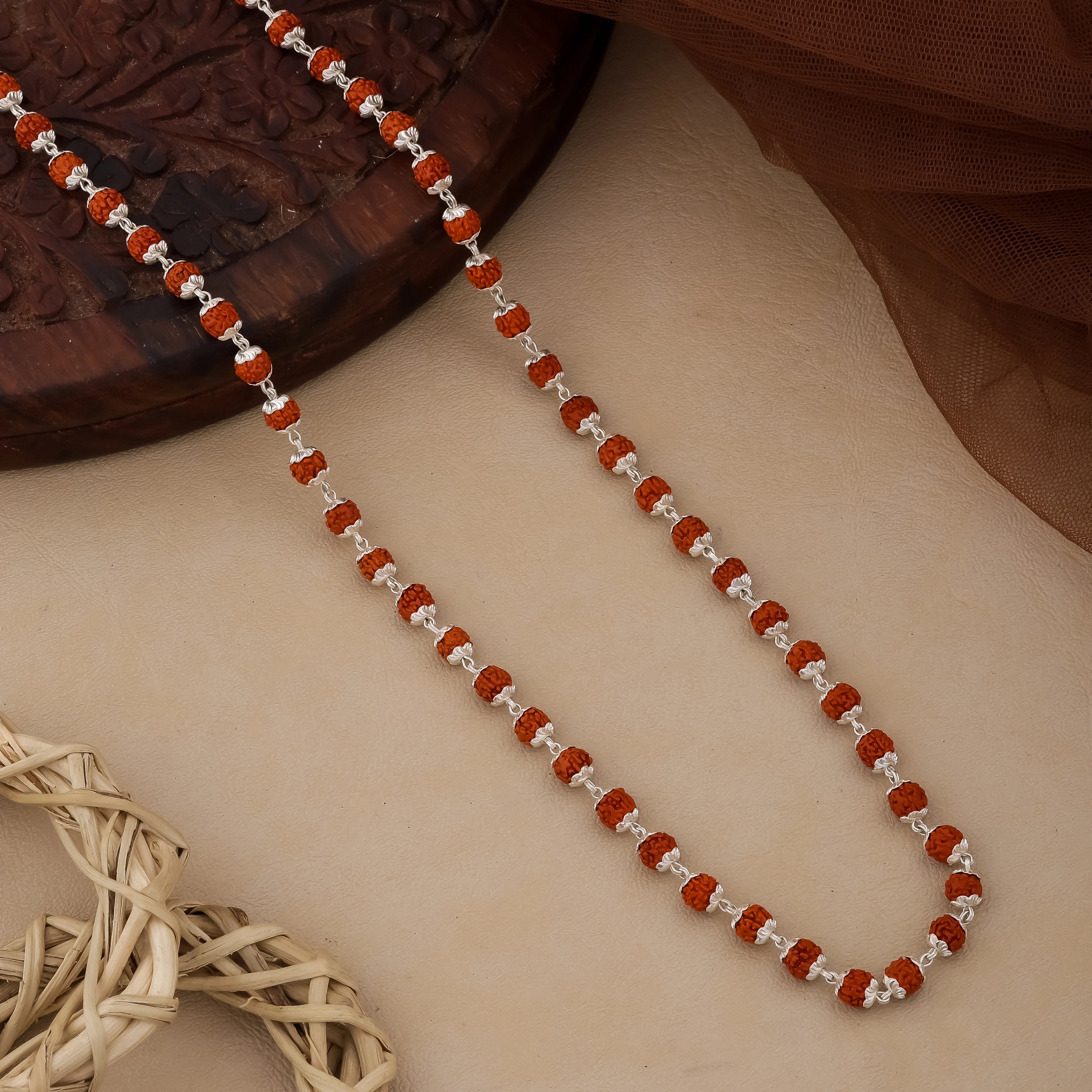 Spiritual Rudraksha Silver Jewellery Necklace