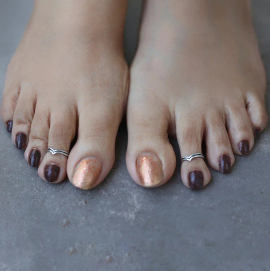 Stacked Chevron Toe-Rings (Pair)