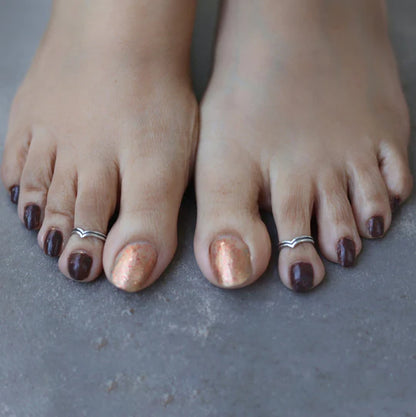 Stacked Chevron Toe-Rings (Pair)