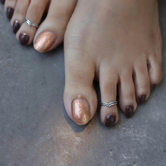 Stacked Chevron Toe-Rings (Pair)