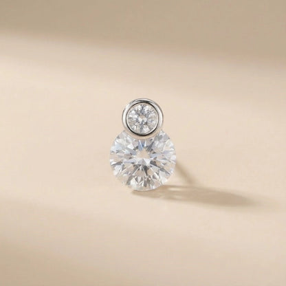 Handcrafted Luxury Silver Stud Earrings with Round Crystal